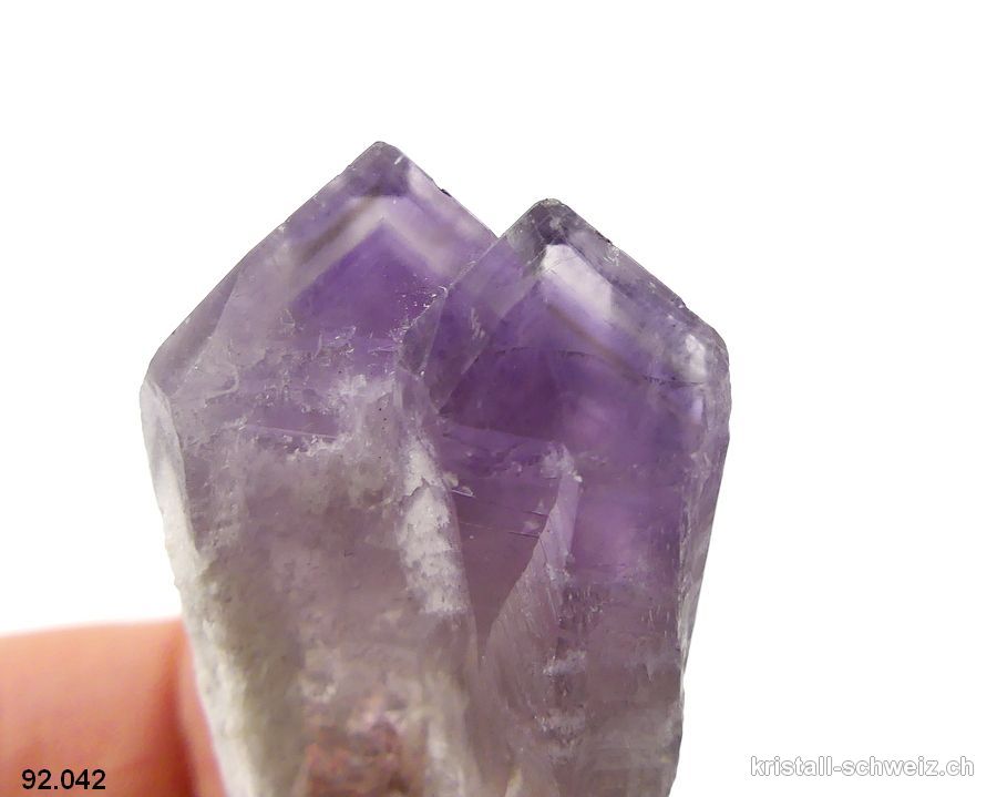 Amethyst Phantom Doppel Rohspitze, 8,7 cm. Unikat