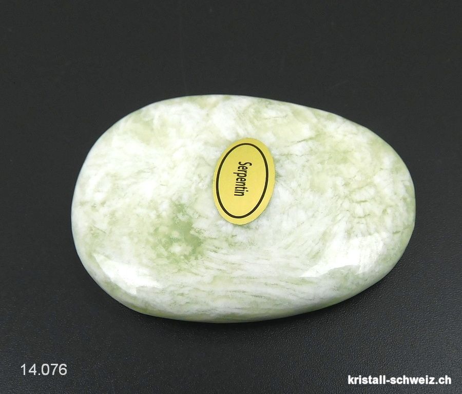 Jade Serpentin grün, Anti-Stress Daumenstein 5 x 3,5 cm