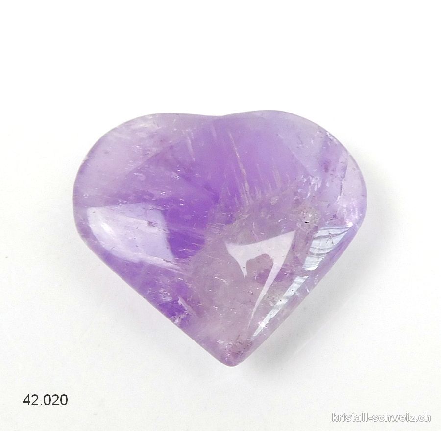 Herz Amethyst hell aus Brasilien 3,5 x 3 cm