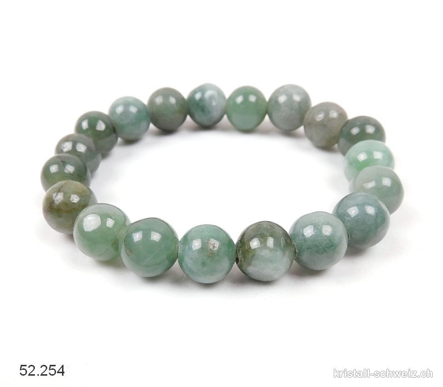 Armband Jadeit - Edel Jade 10 mm / 18 cm. Unikat