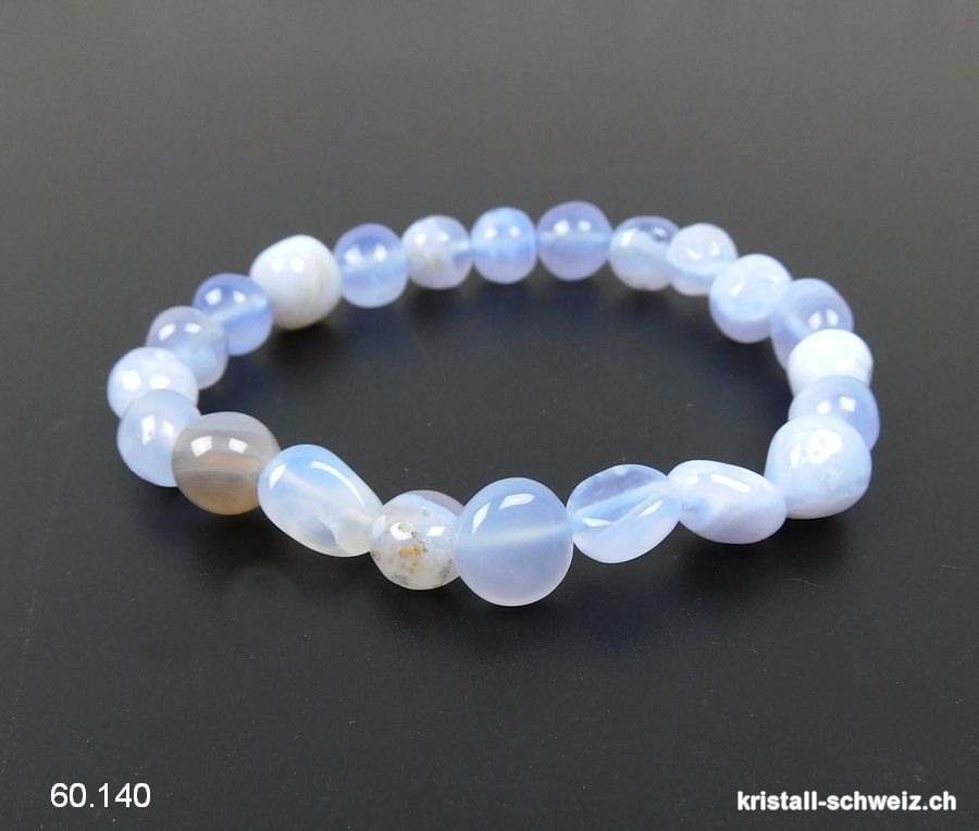 Armband Chalcedon blau 8 - 10 mm / 18 - 18,5 cm