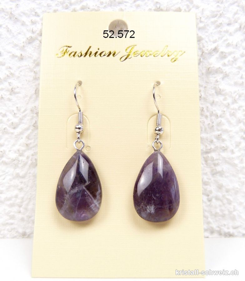 Ohrhänger Tropfen Amethyst 2 cm. Sonderangebot