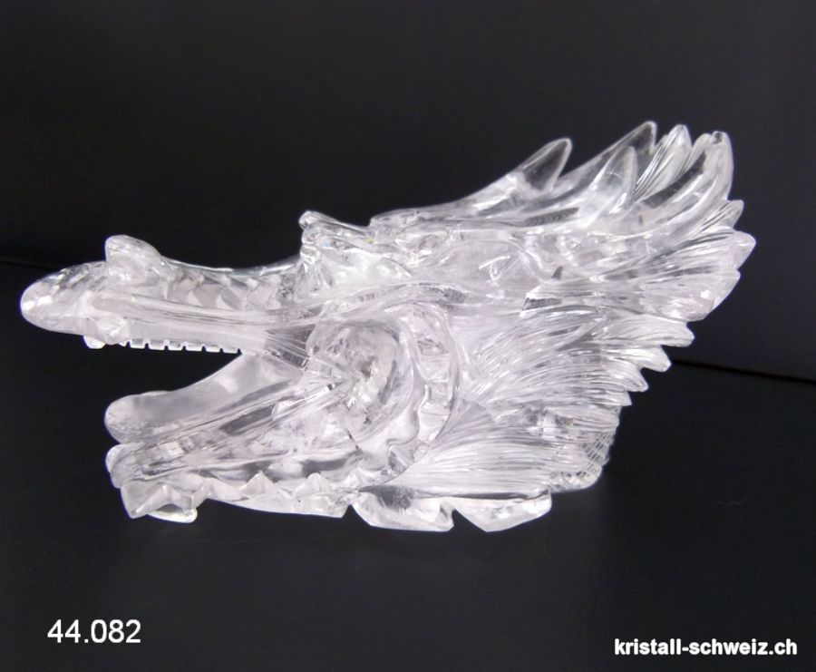 Schädel DRACHE Bergkristall 13 cm. Einzelstück 568 Gramm. Qualität A
