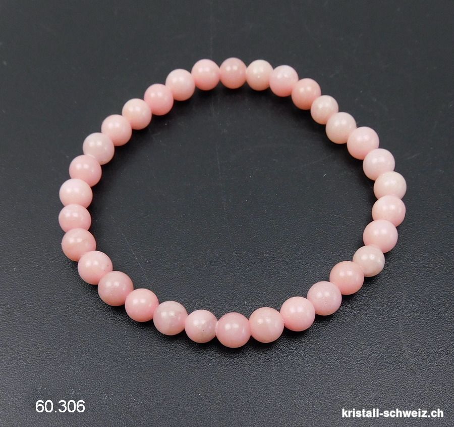 Armband Anden Opal rosa - Chrysopal 6 mm, elastisch 18 cm. Grösse M