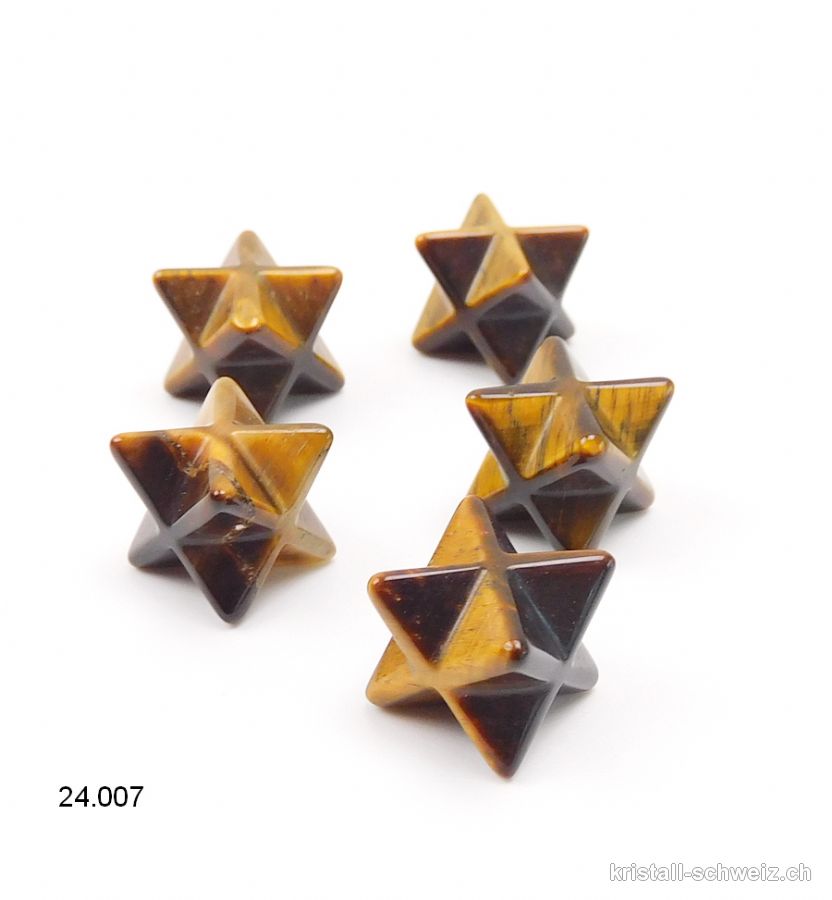 Klein Merkaba Tigerauge, diagonal 2 cm x dick. 1,2 cm. Sonderangebot