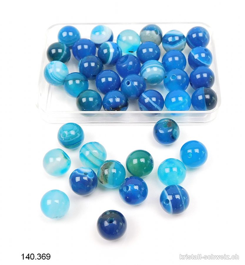 Achat blau, Kugel gelocht 8 mm. Sonderangebot