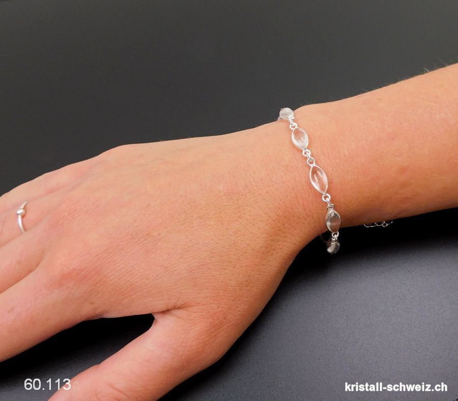 Armband Bergkristall aus 925 Silber. AA-Qual.