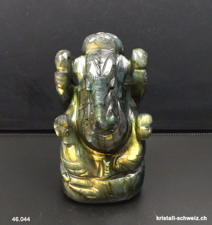 Ganesh Labradorit 9,6 cm. Einzelstück. A-Qual.