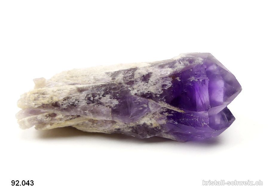 Amethyst Doppel Rohspitze, 8,4 cm. Unikat