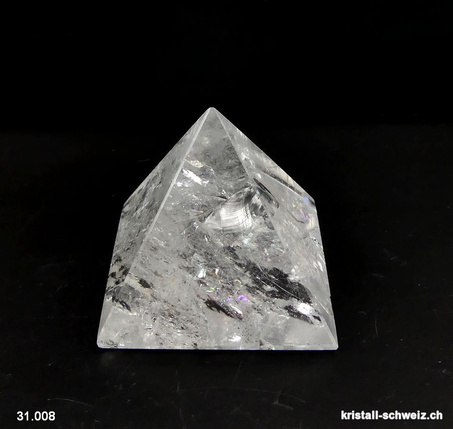 Pyramid Bergkristall, Basis 4,5 x H. 4 cm. Unikat