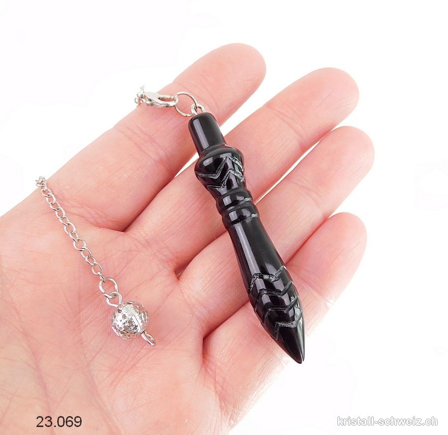 Pendel Obsidian schwarz 6 cm, Thot Pendel