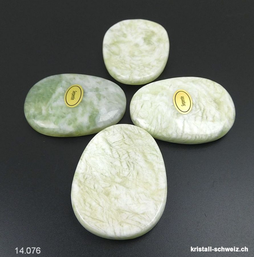 Jade Serpentin grün, Anti-Stress Daumenstein 5 x 3,5 cm