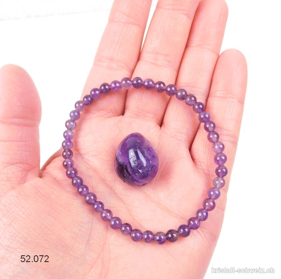 1 Armband Amethyst u. 1 Trommelstein GRATIS