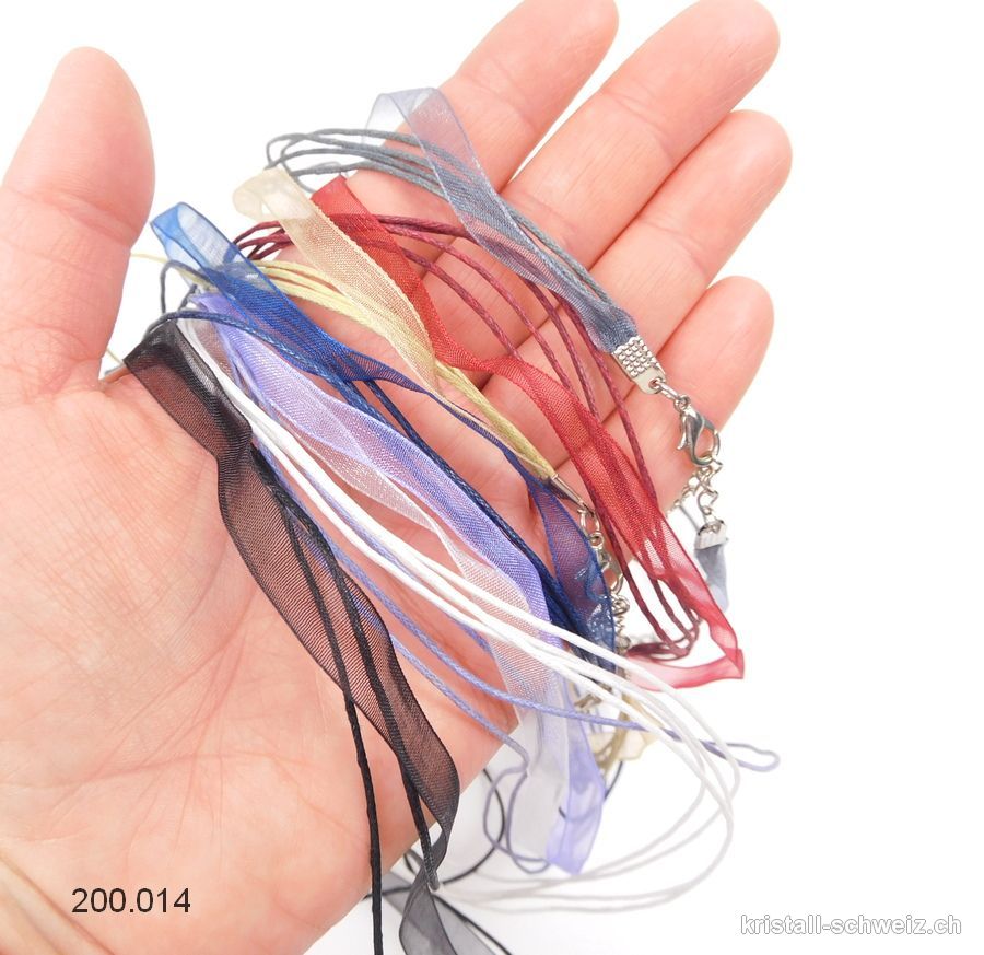 7 x Halskette Organza Mixfarben, einstellbar