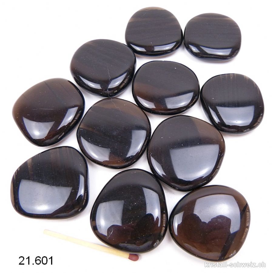 Obsidian Lamellen flach 3,7 - 4 cm. Größe L - XL