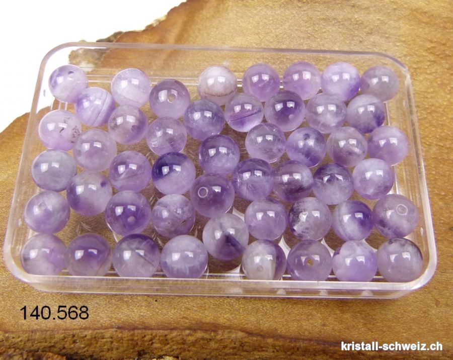 Amethyst Chevron, Kugel gelocht 6 mm 