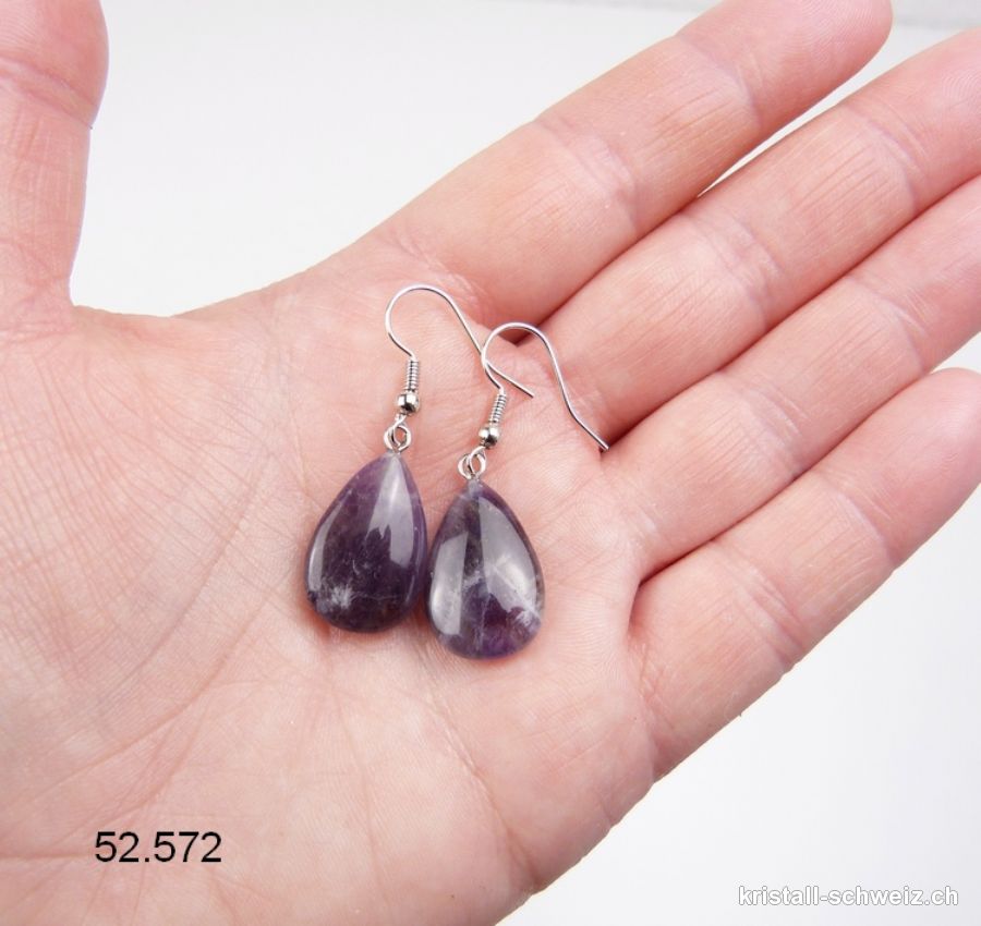 Ohrhänger Tropfen Amethyst 2 cm. Sonderangebot