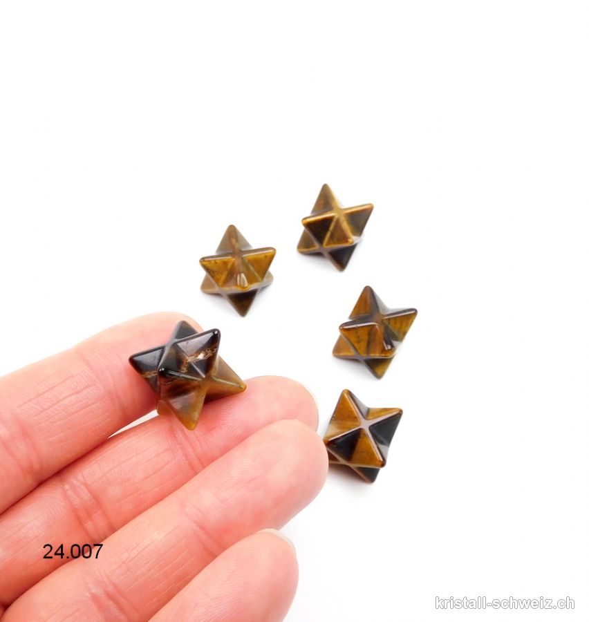 Klein Merkaba Tigerauge, diagonal 2 cm x dick. 1,2 cm. Sonderangebot