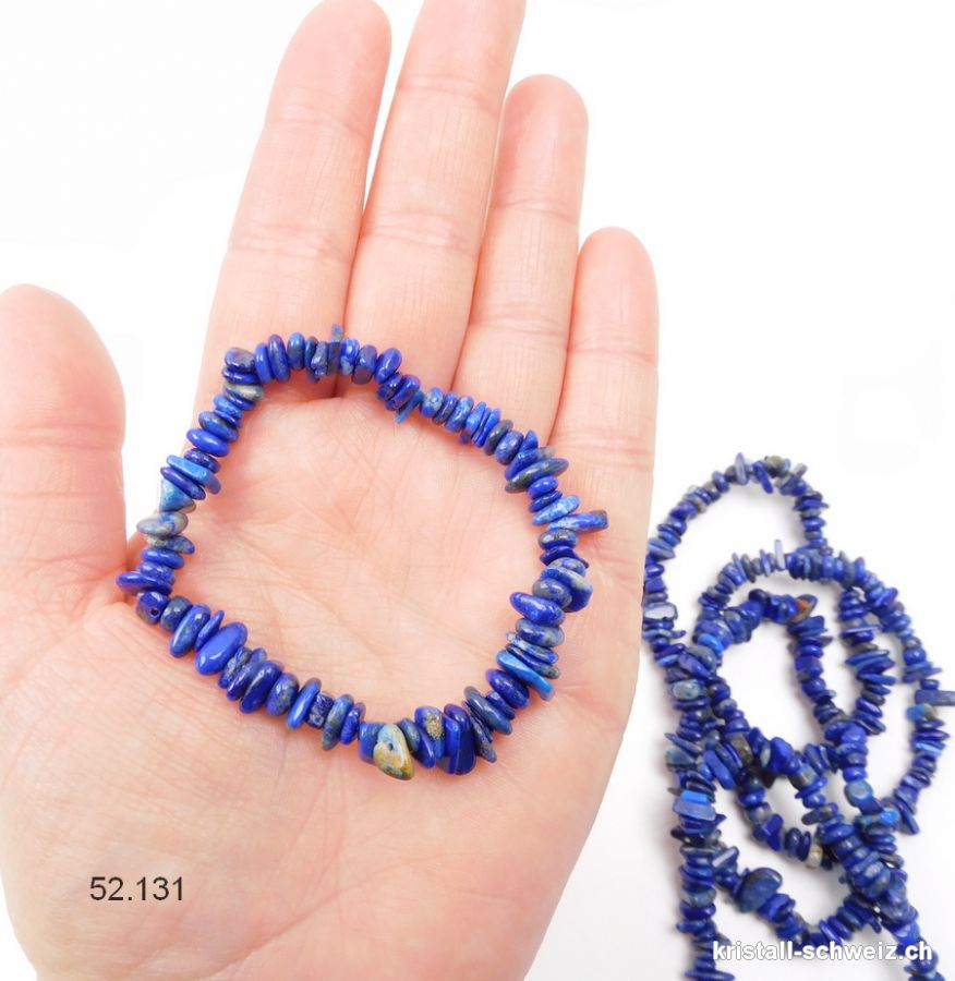 Armband Lapislazuli Splitter, elastisch 19 cm