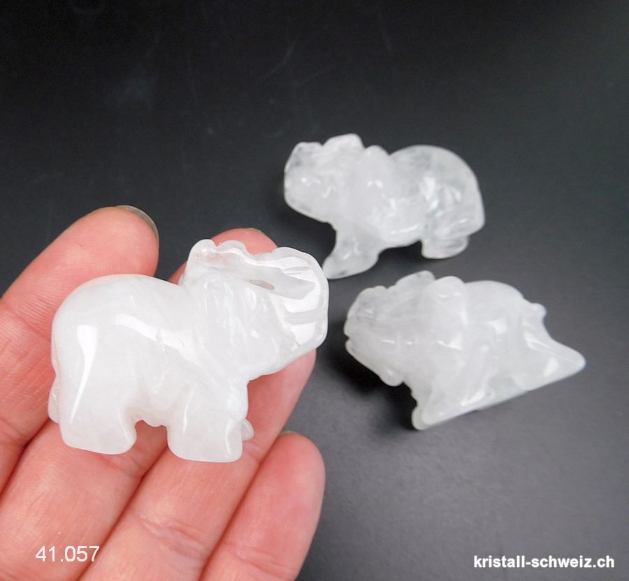 Elefant Bergkristall  - weisser Quarz 3,5 - 4 cm