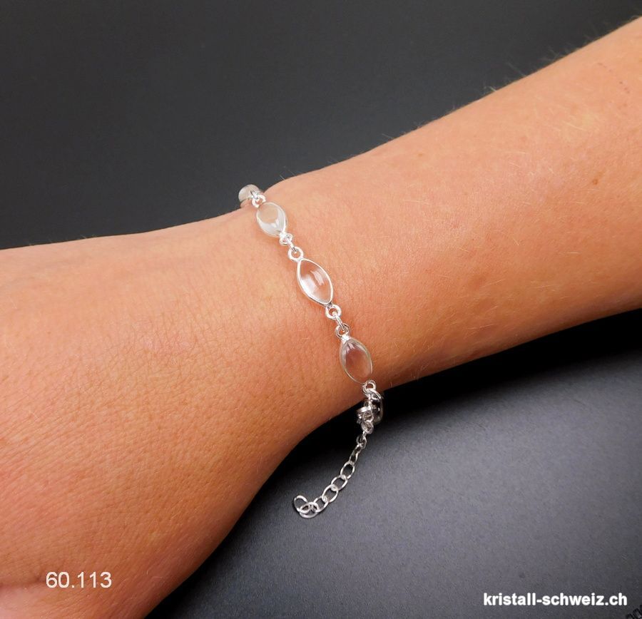 Armband Bergkristall aus 925 Silber. AA-Qual.