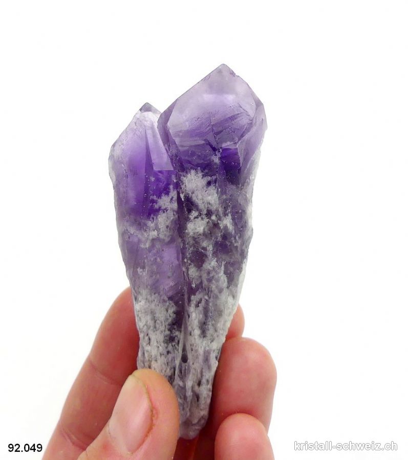 Amethyst Doppel Rohspitze, 8,5 cm. Unikat