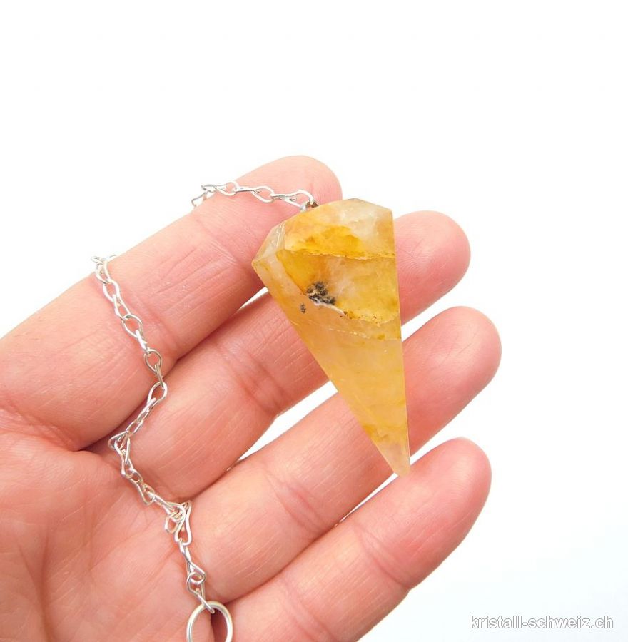 Pendel Golden Healer - Quarz-Limonit facettiert. Unikat 4 cm