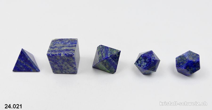 5 platonische Körper Lapislazuli. Unikat 