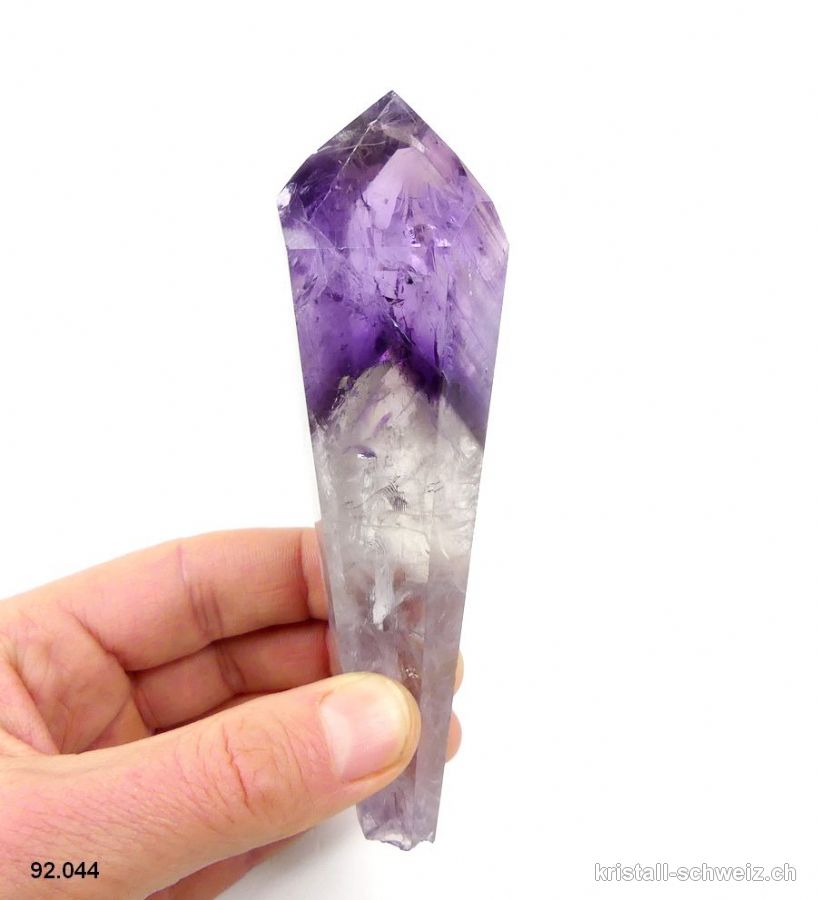 Amethyst Phantom mit Goethit Spitze 12.2 cm. Unikat 125 Gramm