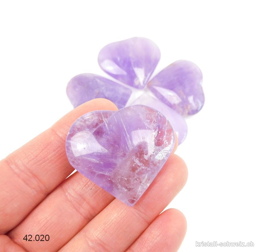 Herz Amethyst hell aus Brasilien 3,5 x 3 cm