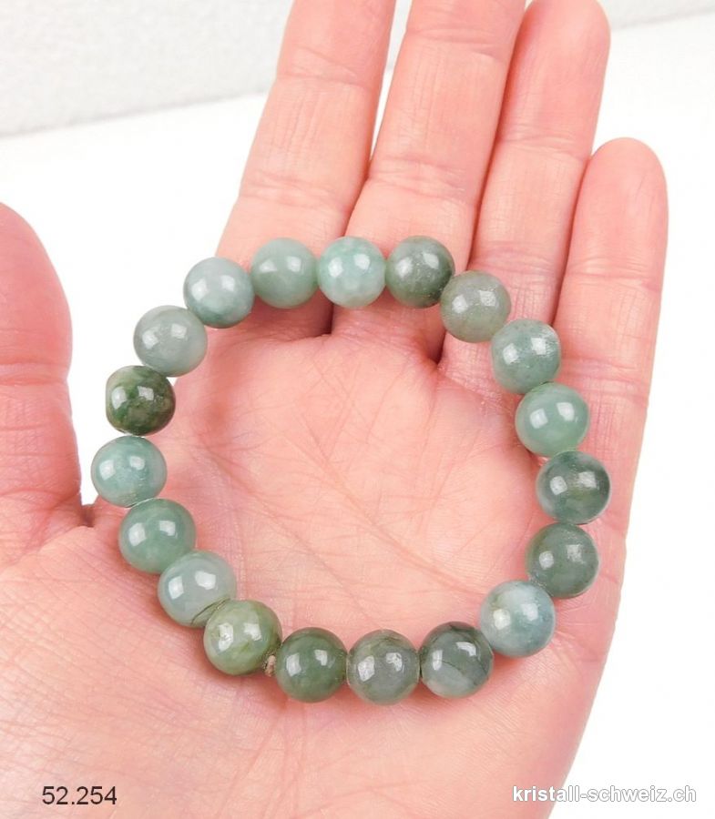 Armband Jadeit - Edel Jade 10 mm / 18 cm. Unikat