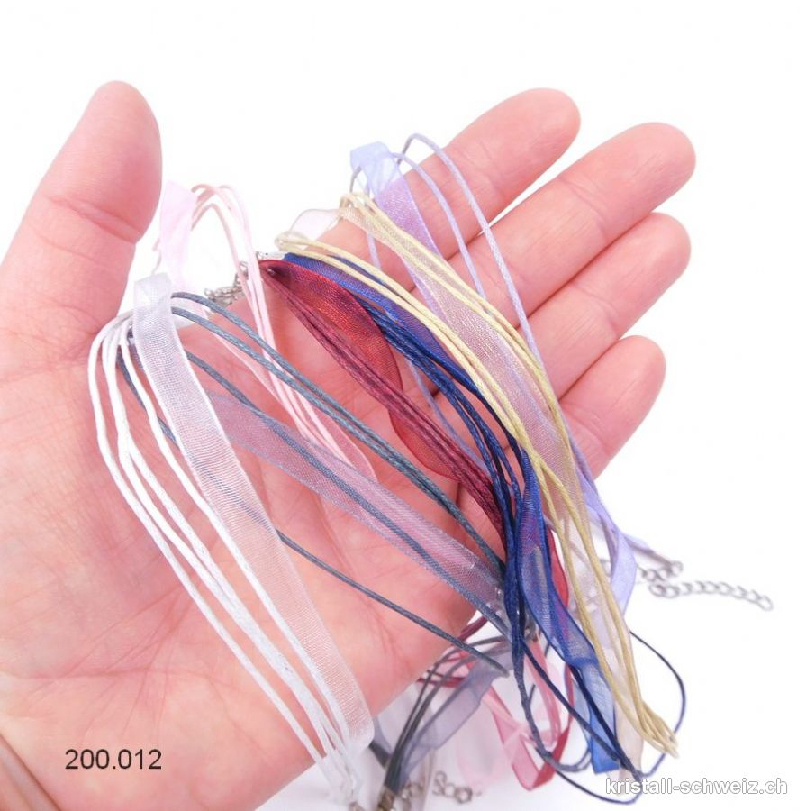 7 x Halskette Organza Mixfarben, einstellbar