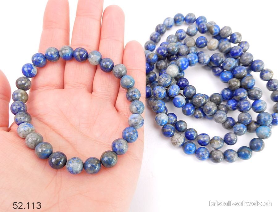 Armband Lapislazuli 8 - 8,5 mm / 21 cm