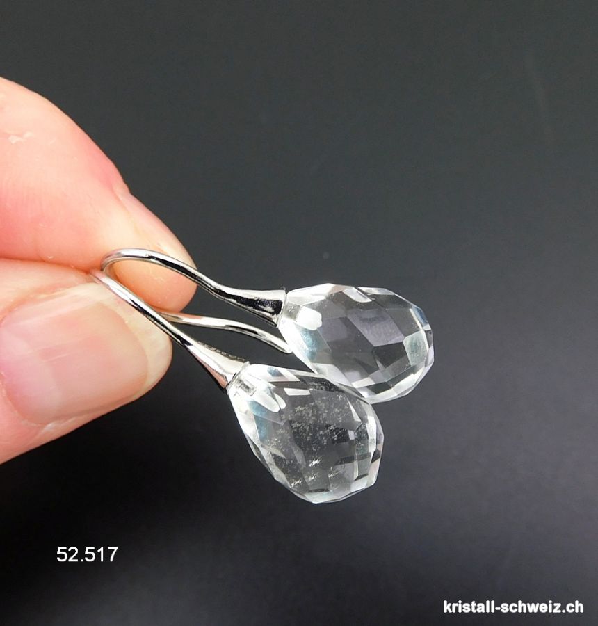 Ohrhänger Bergkristall facettiert aus 925 Silber. A-Qual.