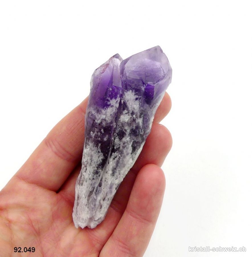 Amethyst Doppel Rohspitze, 8,5 cm. Unikat