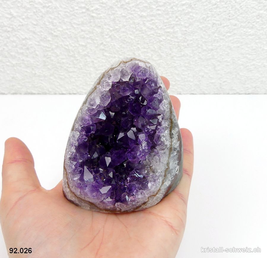 Amethyst aus Brasilien, Geode 7,2 cm. Unikat 267 Gramm