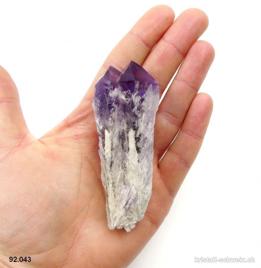 Amethyst Doppel Rohspitze, 8,4 cm. Unikat