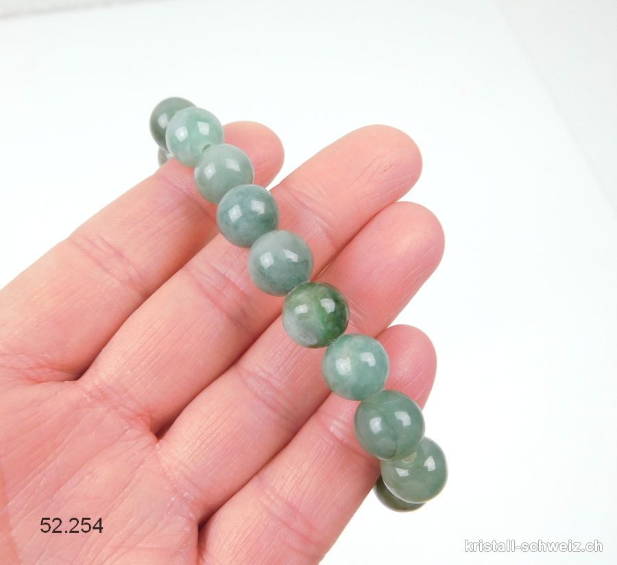 Armband Jadeit - Edel Jade 10 mm / 18 cm. Unikat