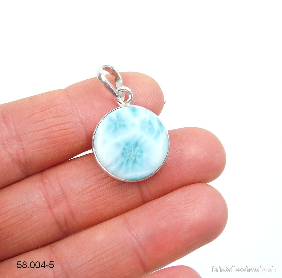 Anhänger Larimar 1,8 cm an Silberfassung. Unikat