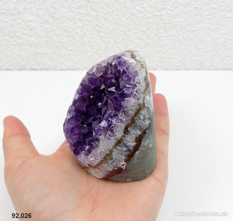 Amethyst aus Brasilien, Geode 7,2 cm. Unikat 267 Gramm