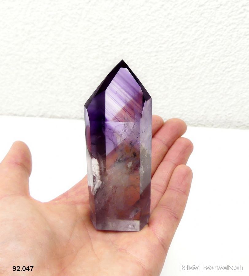  Amethyst poliert mit Fantom. Unikat 105 Gramm. A-Qualität