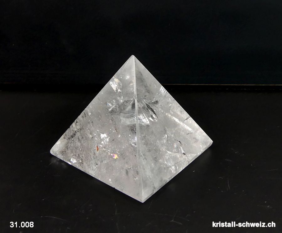 Pyramid Bergkristall, Basis 4,5 x H. 4 cm. Unikat