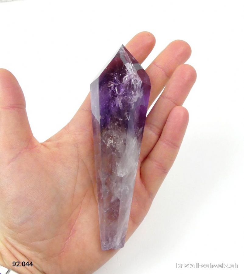 Amethyst Phantom mit Goethit Spitze 12.2 cm. Unikat 125 Gramm